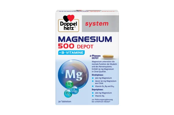 Doppelherz® system Magnezij 500 depo + B vitamini